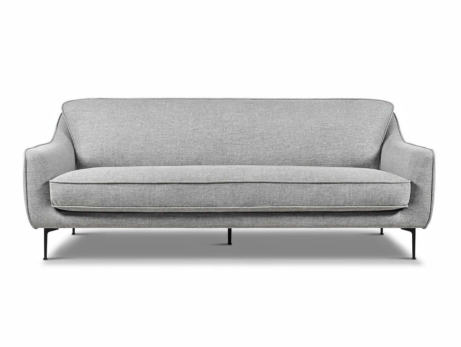 **Tytuł techniczny w języku polskim: Nowoczesna szara sofa z metalowymi nóżkami**